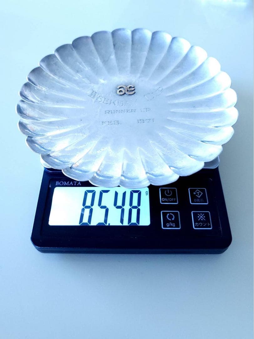 銀製品 菊型皿MIYAKATSU SILVER WEEKDAY CUP 1971