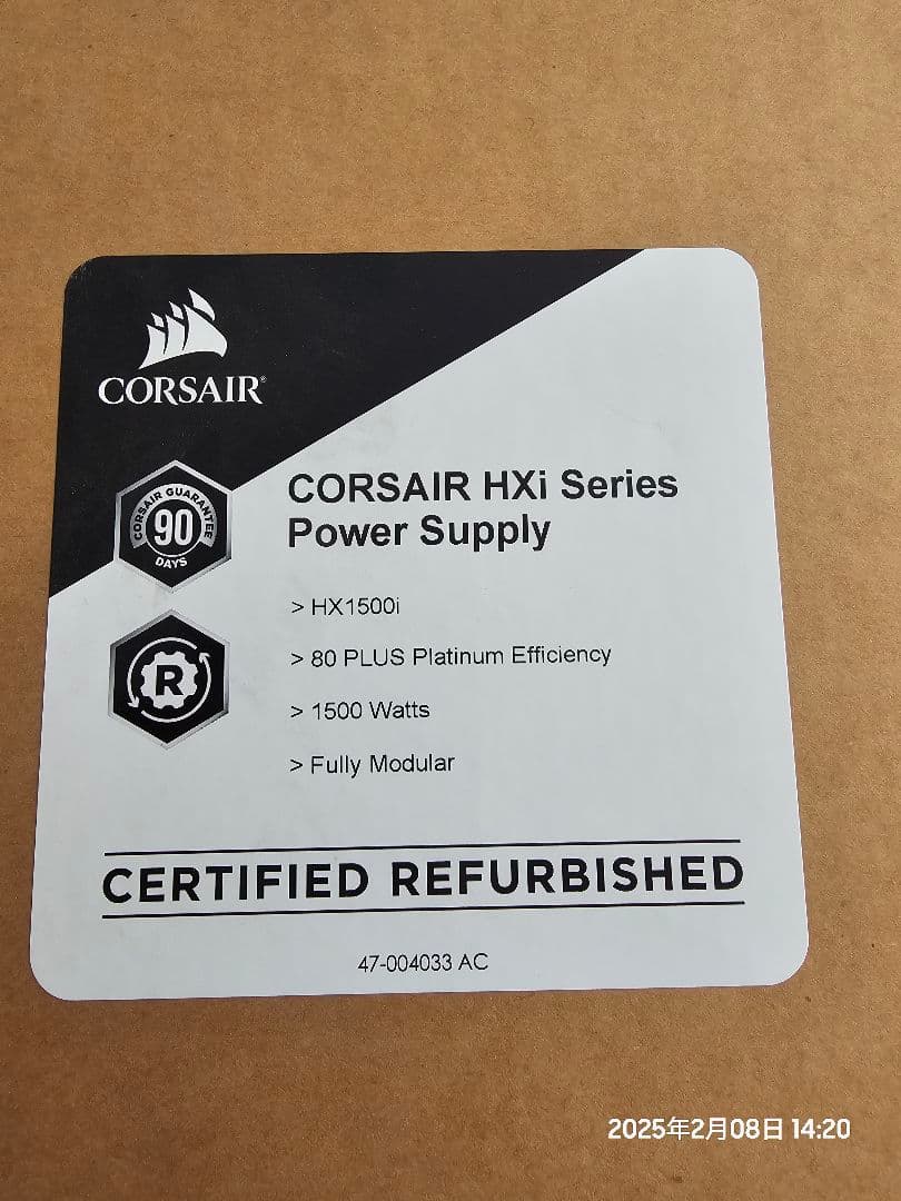 新品交換品CORSAIR HXi Series HX1500i 電源ユニット