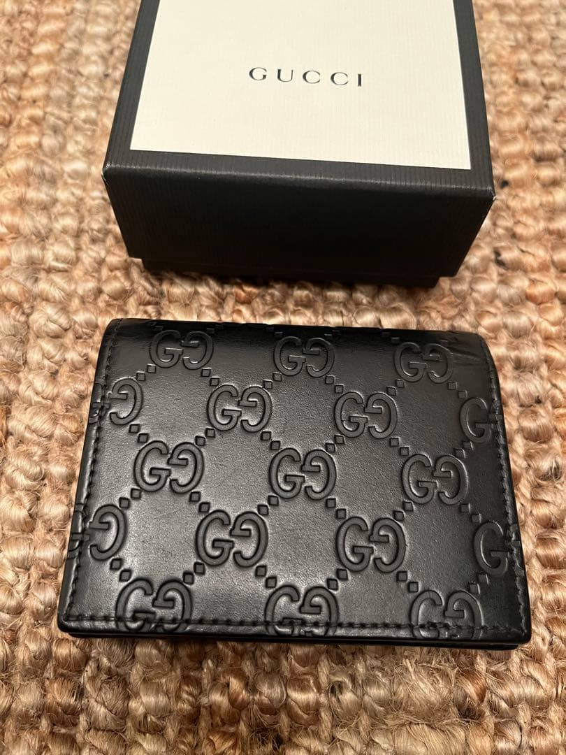 GUCCI ブラック レザー 名刺入れ