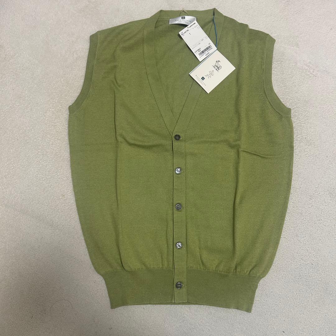 新品　BALLANTYNE ベスト 42 ピスタチオグリーン　コットンカシミヤ