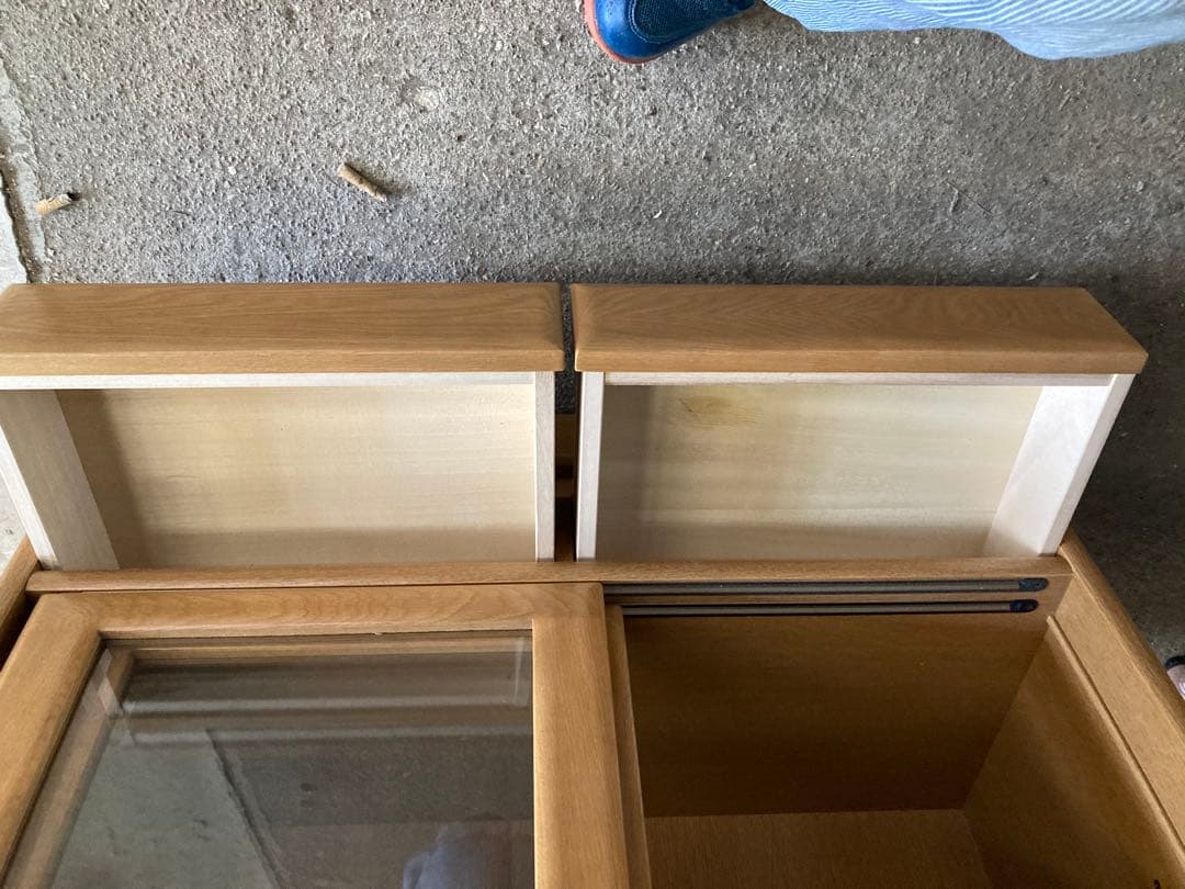 浜本工芸　書棚　360書棚H スライド扉中棚2段引出し2杯