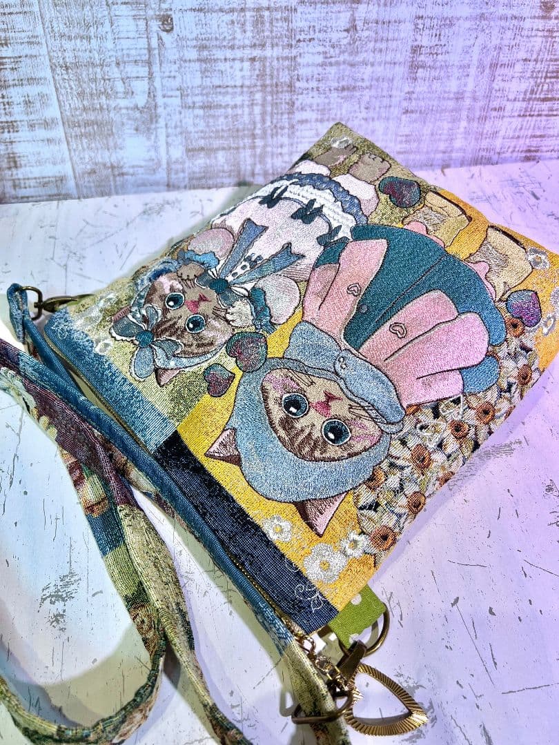 j*a様 オランダゴブラン♡刺繍のショルダーバッグ♡猫ちゃん♡