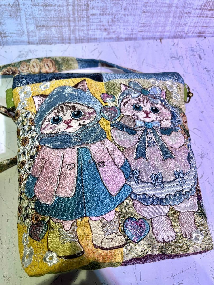 j*a様 オランダゴブラン♡刺繍のショルダーバッグ♡猫ちゃん♡
