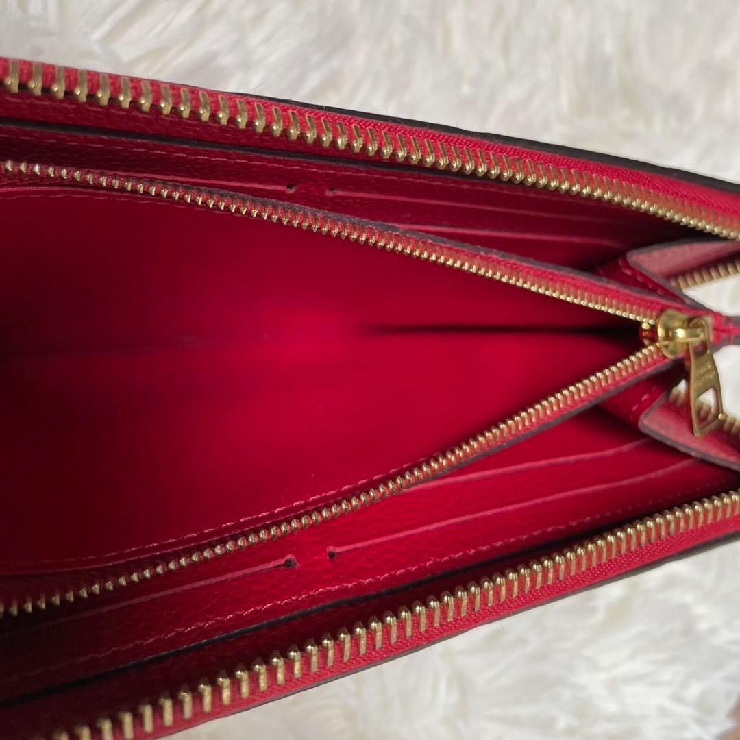 美品 LOUIS VUITTON ルイヴィトン 赤 モノグラムエンボス 長財布