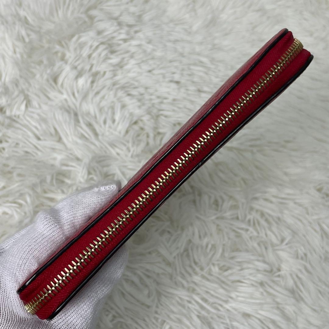 美品 LOUIS VUITTON ルイヴィトン 赤 モノグラムエンボス 長財布
