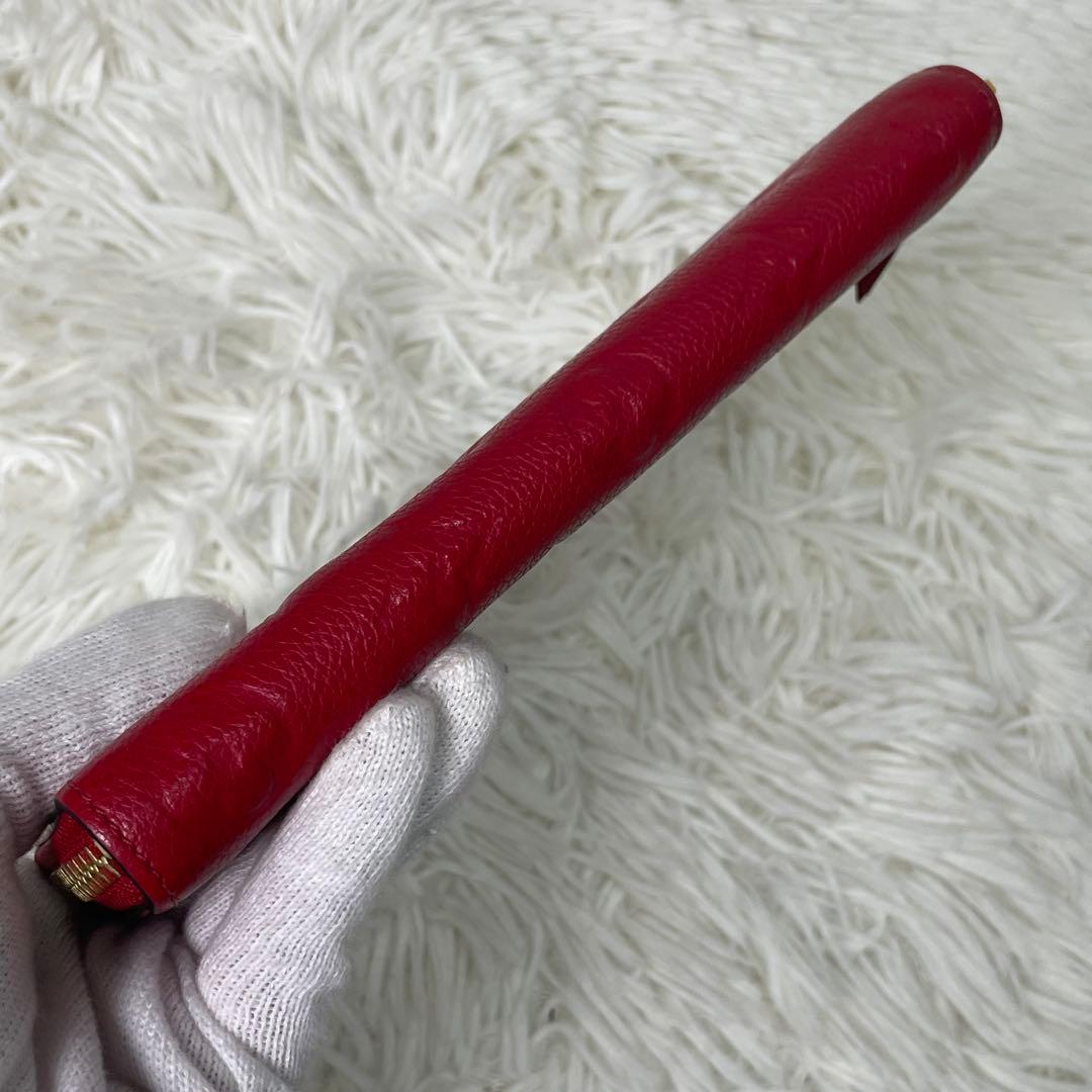 美品 LOUIS VUITTON ルイヴィトン 赤 モノグラムエンボス 長財布