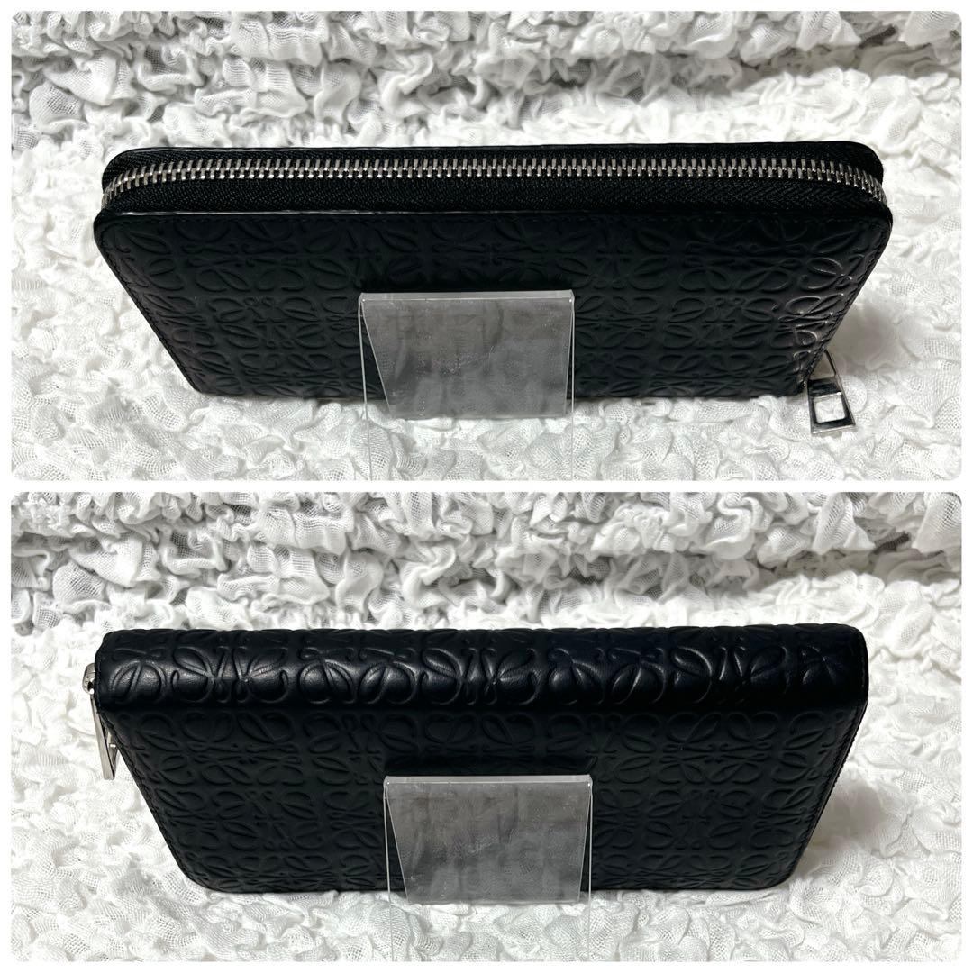 未使用級✨ロエベ　ラウンドファスナー　アナグラム　レザー　長財布 エンボス加工