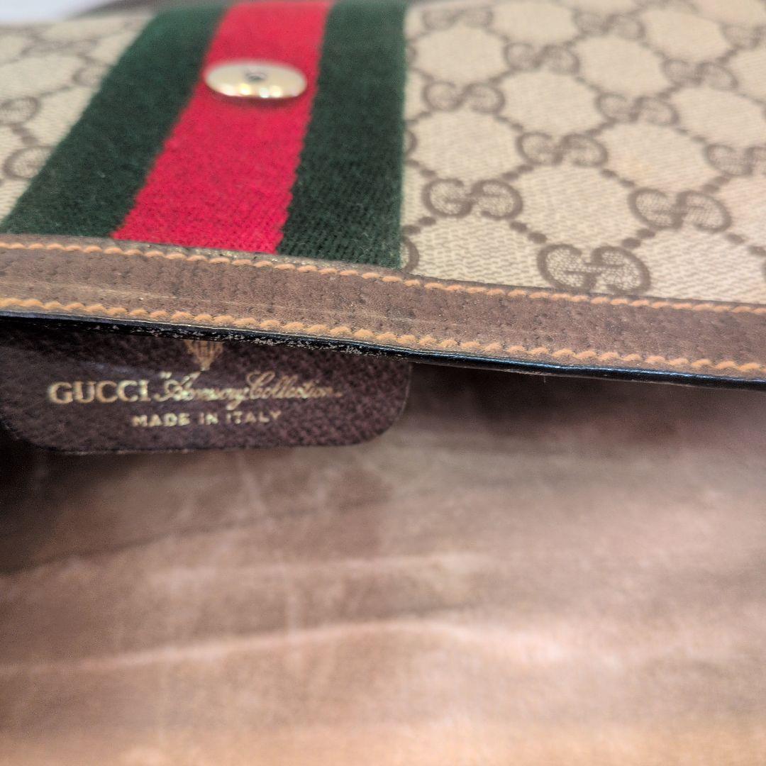 GUCCI シェリーライン GG クラッチバッグ ブラウン レザー ロゴ