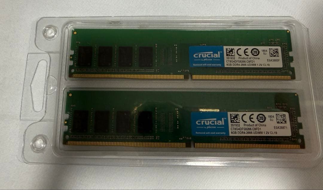 crucial DDR4 2666 メモリ 8GB×2枚