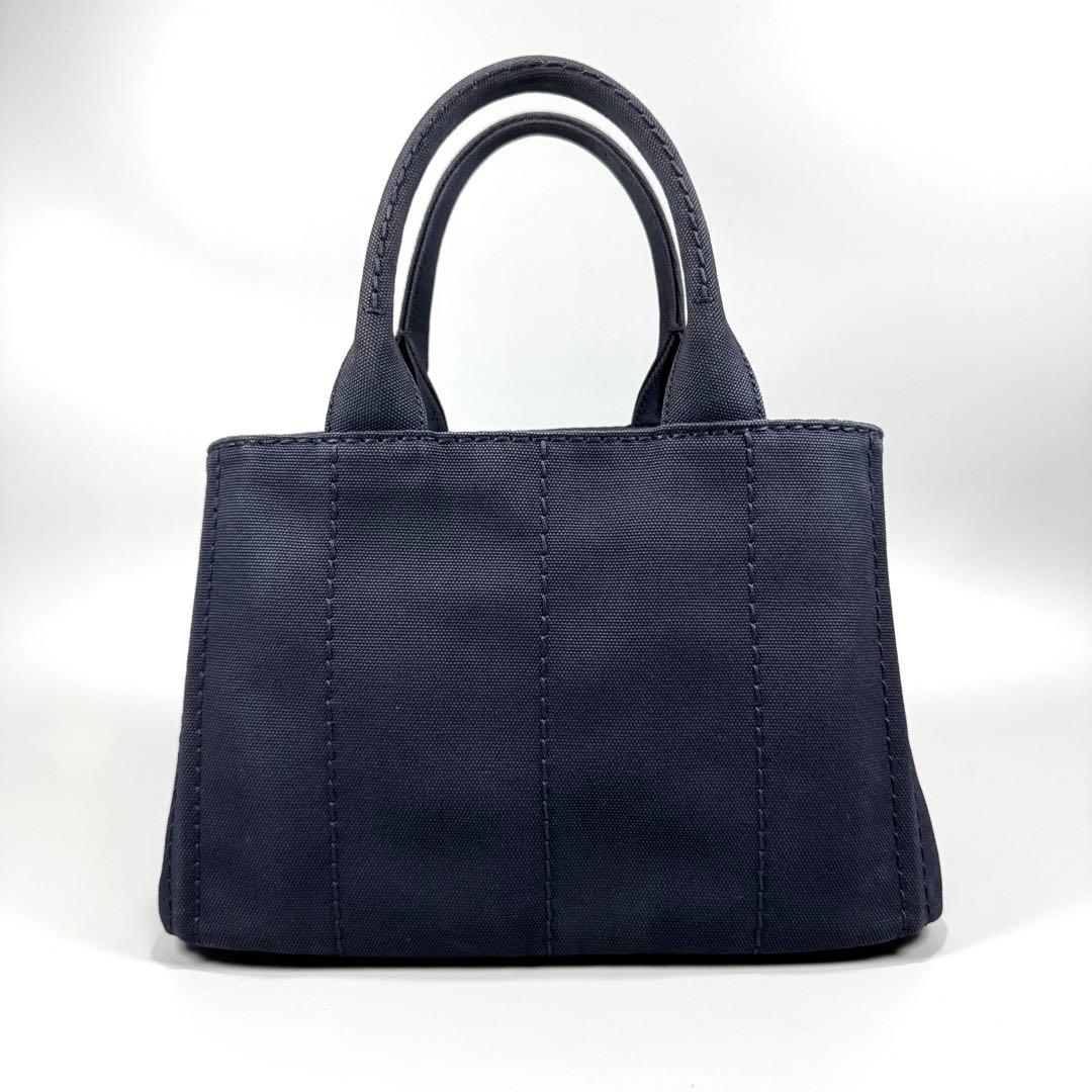 美品✨ PRADA プラダ カナパ S ネイビー ハンドバッグ キャンバス