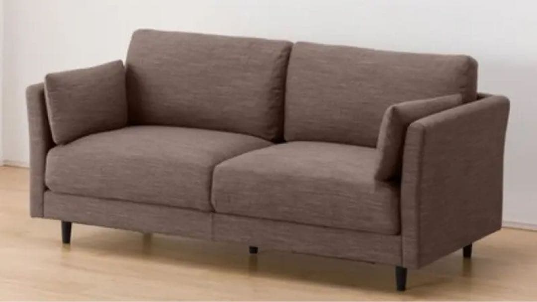 【送料込み】ニトリ 3人用布張りソファ コーナークッション付き ダークモカ