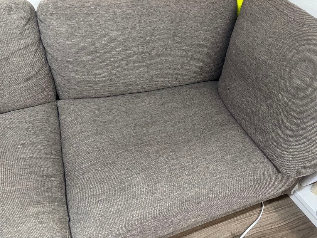 【送料込み】ニトリ 3人用布張りソファ コーナークッション付き ダークモカ