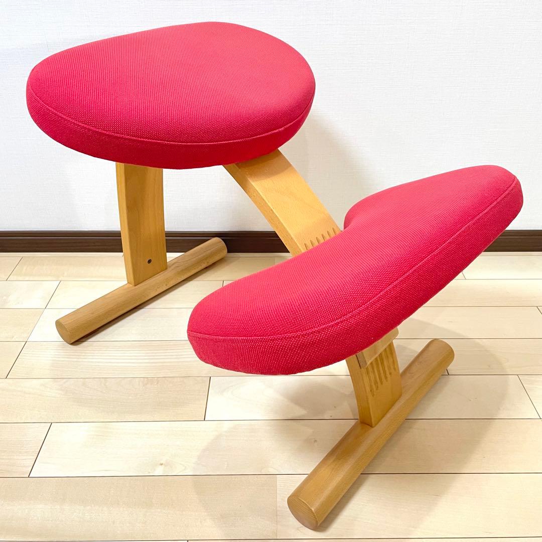 バランスラボ バランスチェア バランスイージー レッド 中古品