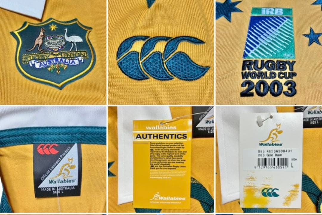 新品 2003年オーストラリアラグビーワールドカップ オーセンティックジャージ