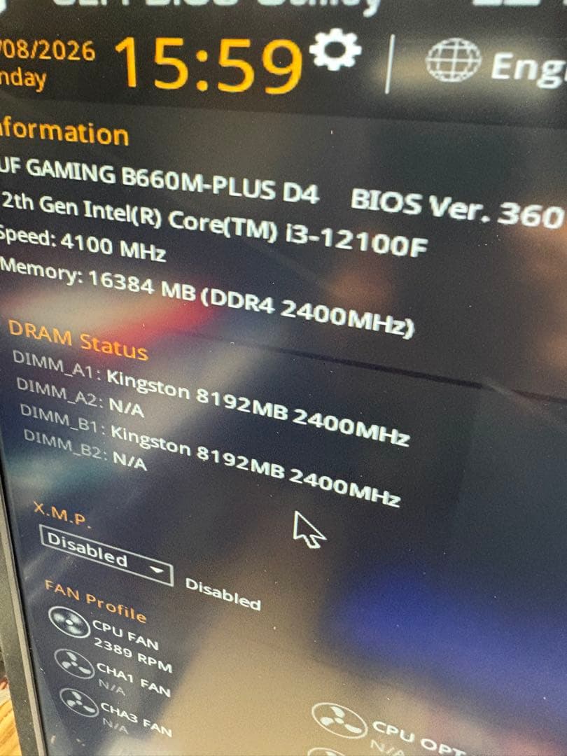 DDR4 メモリー16GB[8GB✖︎2]