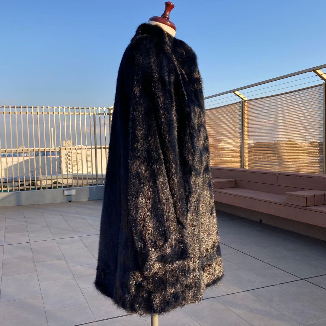 肉厚◎✨極美品✨高島屋 ダークミンクファー 毛皮 総丈83　11号