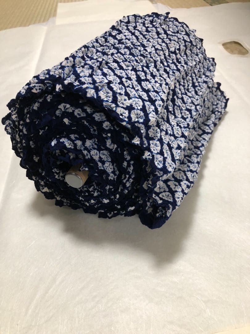 新品未使用タグ付 夏着物 反物 有松絞り 藍染