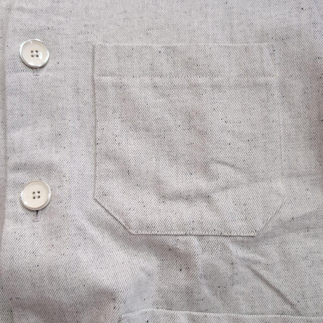 THE GIGI ホワイトデニムノーカラージャケット