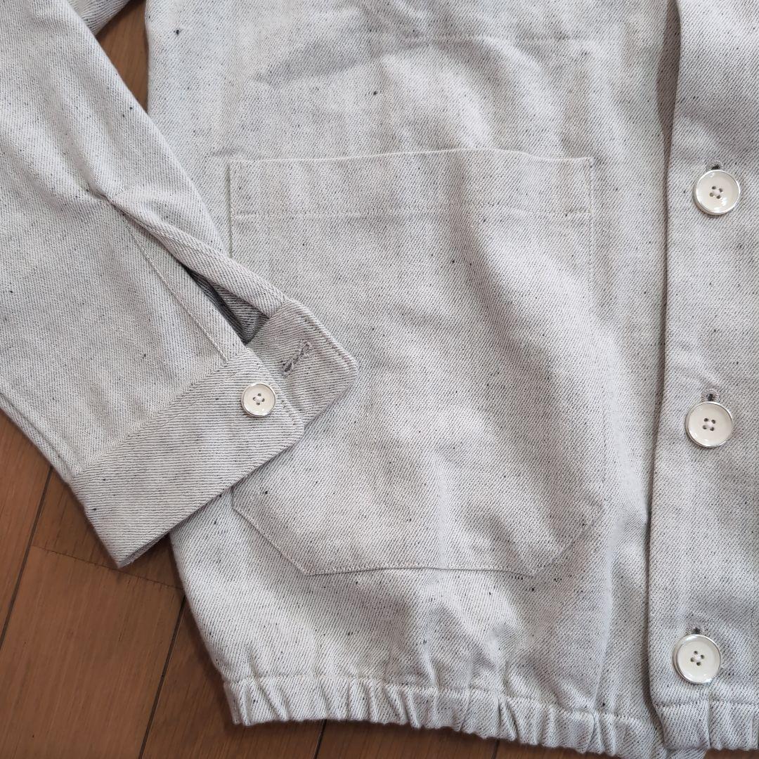 THE GIGI ホワイトデニムノーカラージャケット