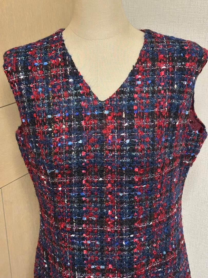 Do CLARSSE ノースリーブワンピース 赤青黒チェック 新品未使用