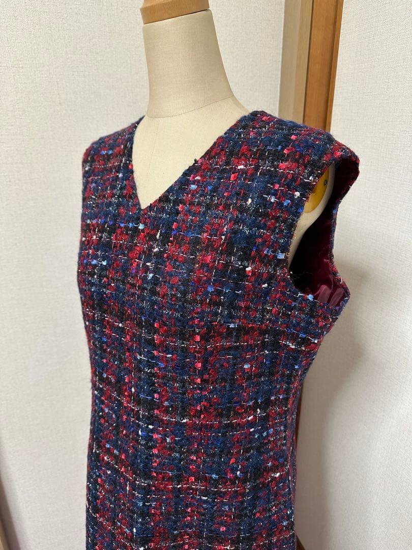 Do CLARSSE ノースリーブワンピース 赤青黒チェック 新品未使用