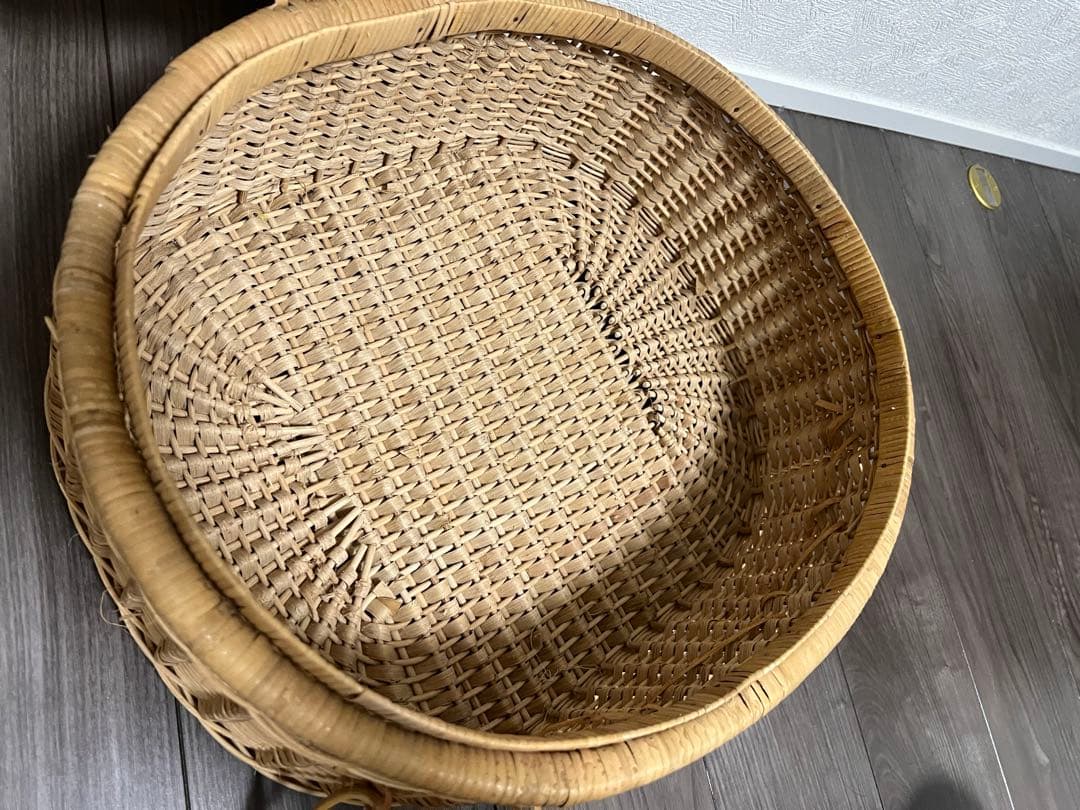 アンティーク　ピクニックトランク　レトロ　ピクニックバスケット ラタン