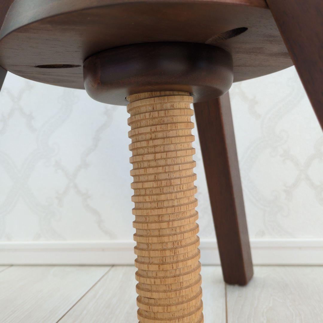 中古　スツール　３脚　チェック　椅子　木