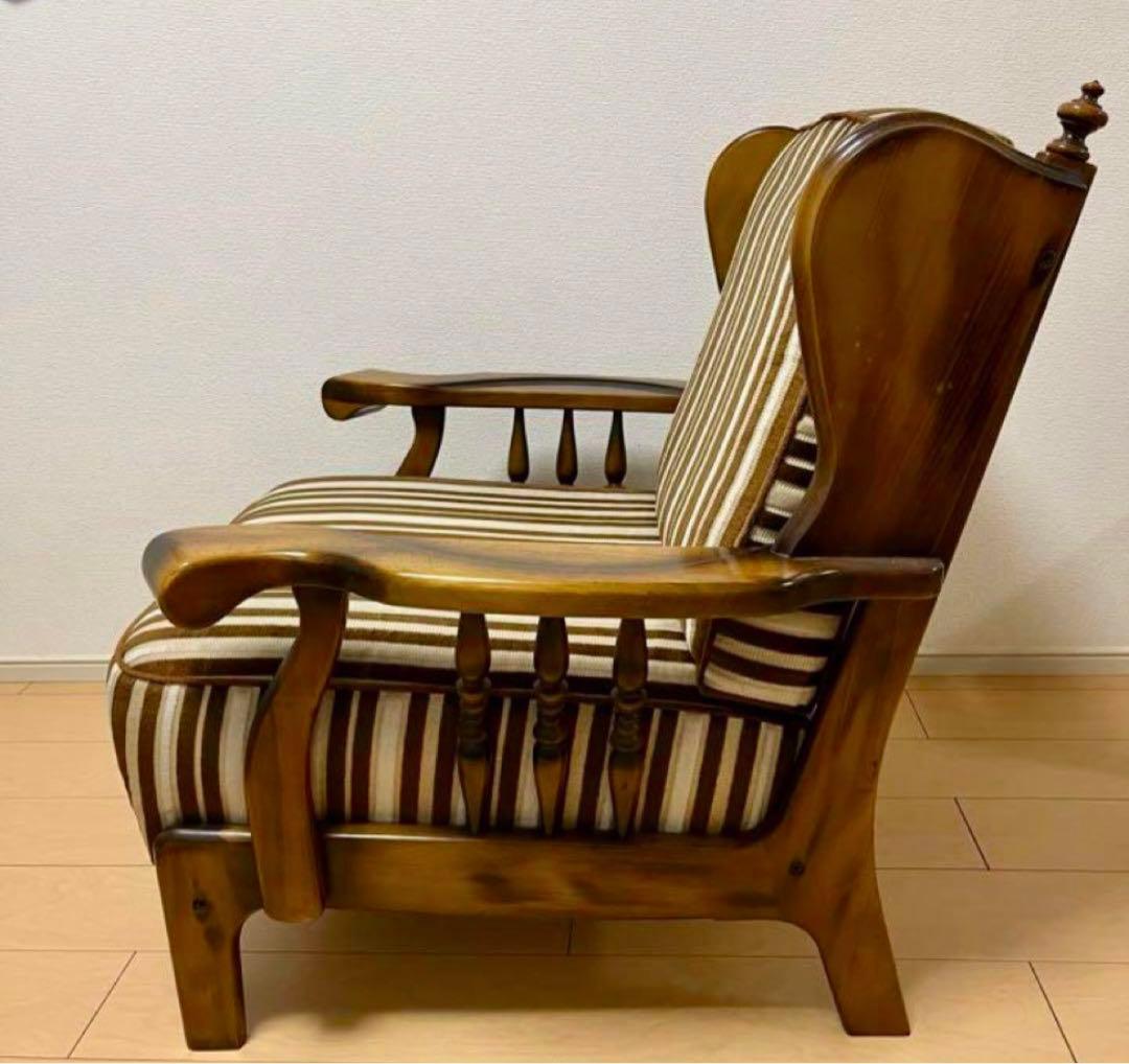 【カリモク】ヴィンテージ コロニアル 1人掛け ソファ レトロ オールドカリモク