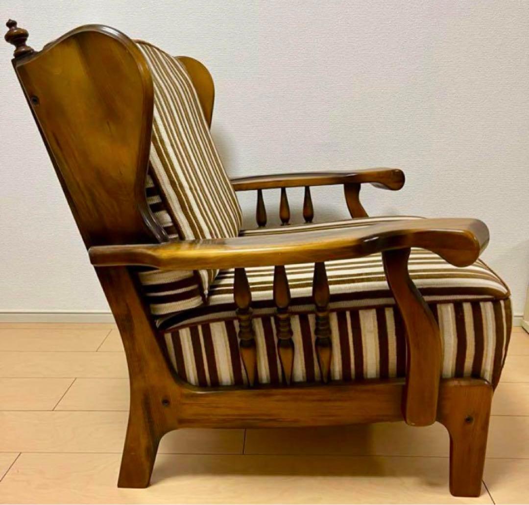 【カリモク】ヴィンテージ コロニアル 1人掛け ソファ レトロ オールドカリモク