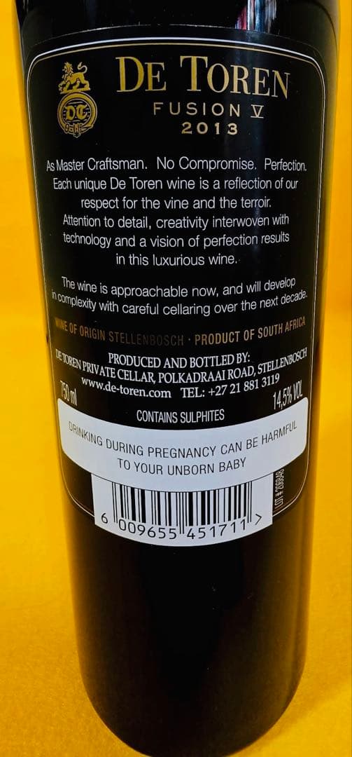 デトレンフュージョン V赤ワインDeToren FusionV2013南アフリカ