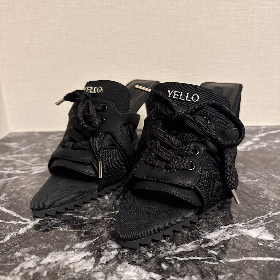 専用。新品YELLOスニーカーミュール パンプスヒール ブラック