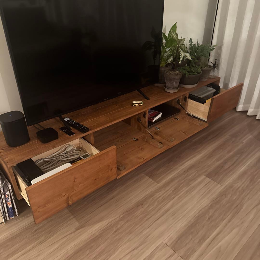 神マイケル様用⭐︎テレビボード200㎝ミディアムブラウン色 無垢材