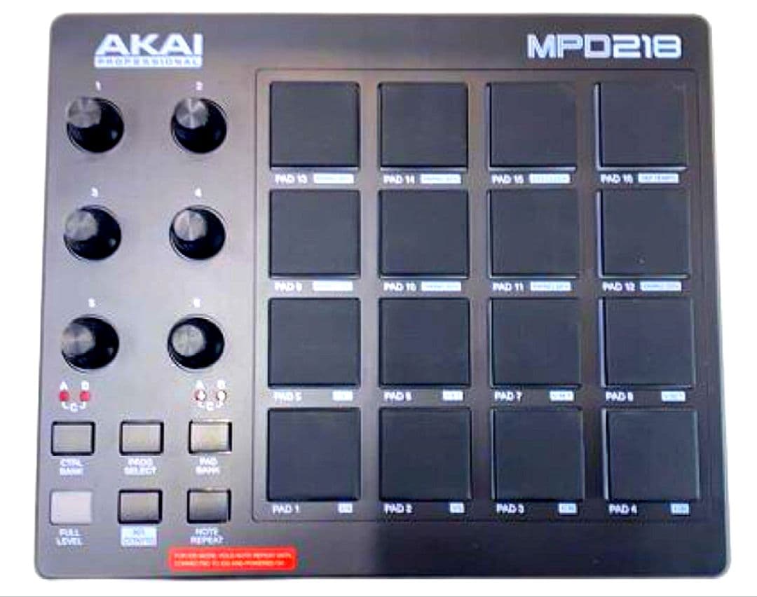 【箱・取説・USBケーブル】AKAI MPD218 MIDIパッドコントローラー
