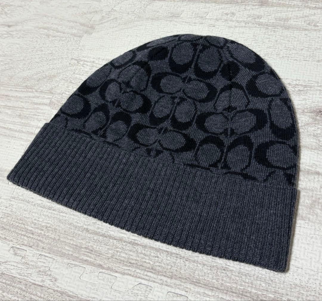 COACH コーチ ニット帽 ビーニー シグネチャー