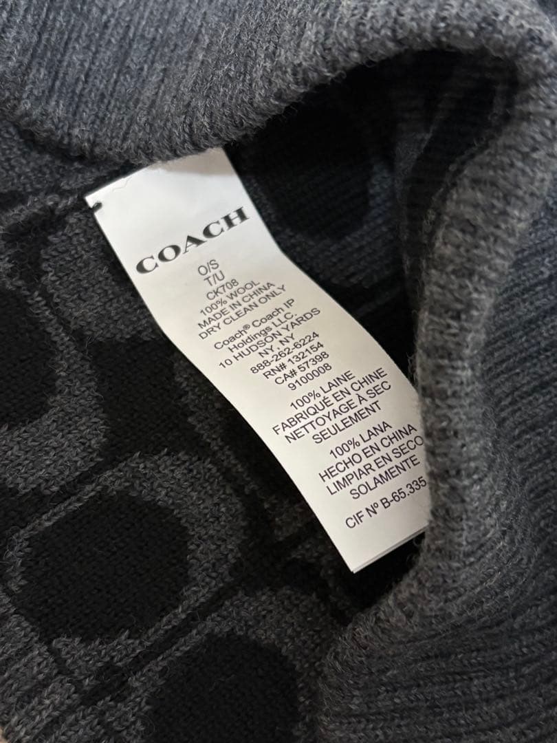 COACH コーチ ニット帽 ビーニー シグネチャー