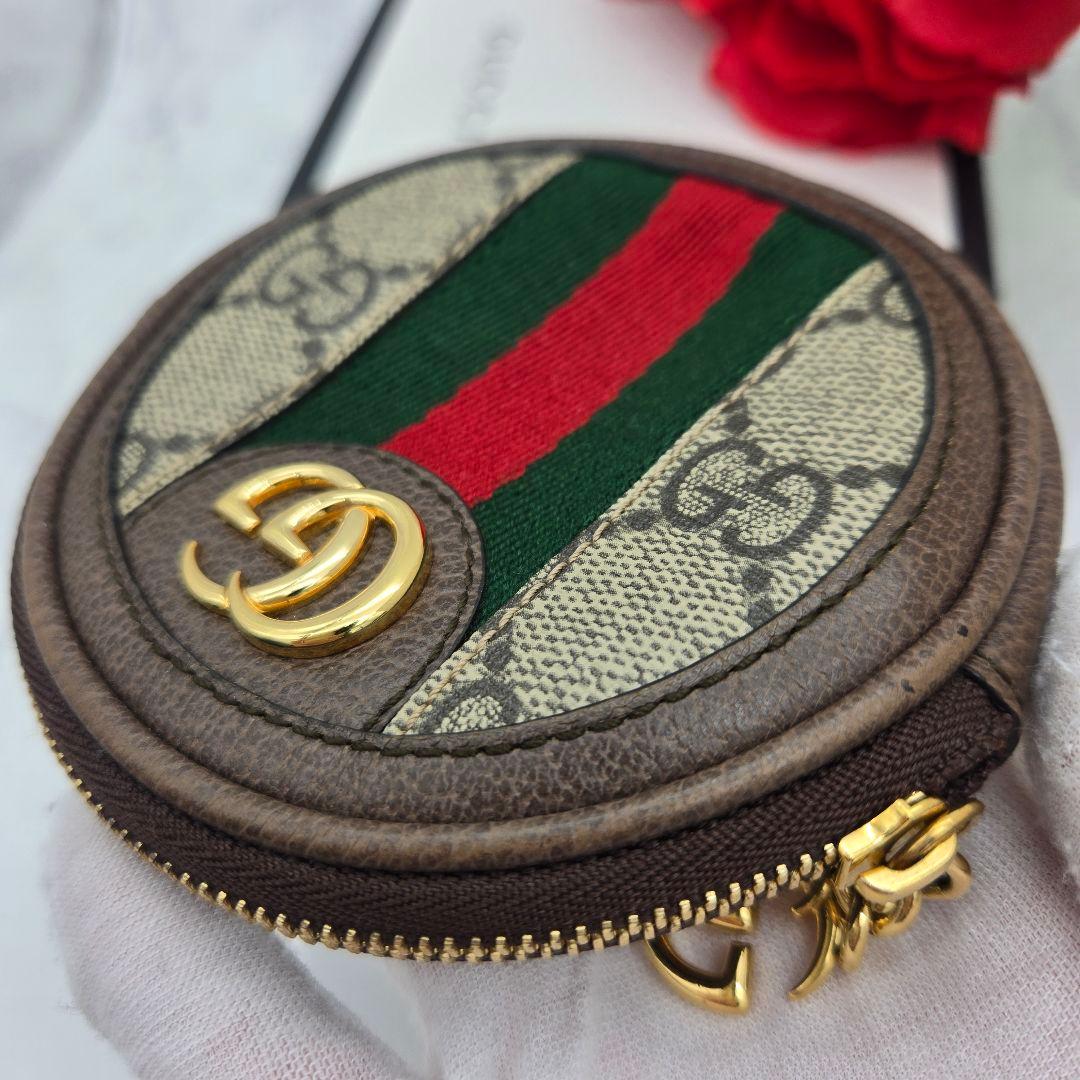 【極美品】GUCCI グッチ ケース 小銭入れ 財布 シェリーライン 丸型