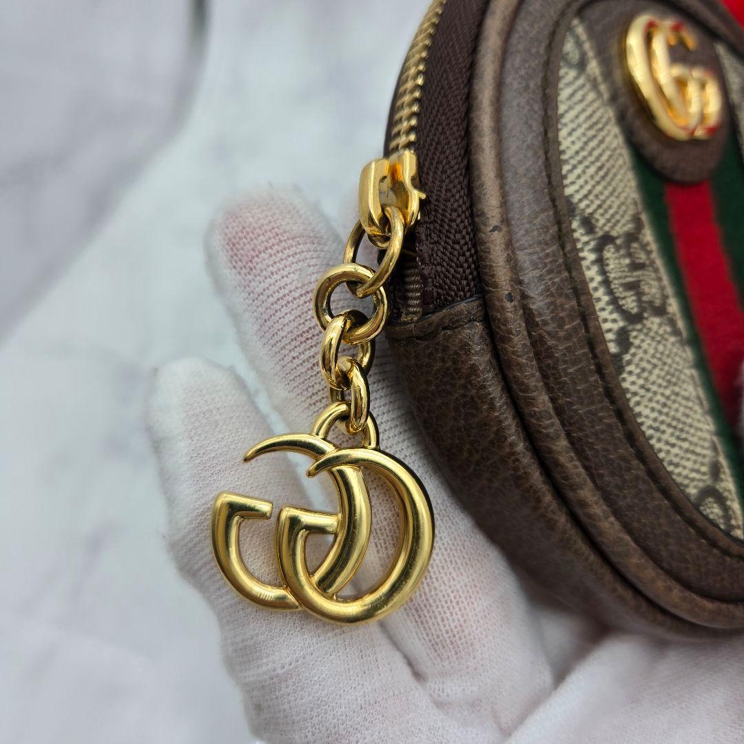 【極美品】GUCCI グッチ ケース 小銭入れ 財布 シェリーライン 丸型