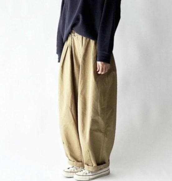 HARVESTY　ハーベスティ　サーカスパンツ　カーキベージュ　サイズ1