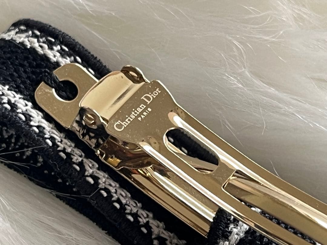 クリスチャンディオール Dior リボンバレッタ 黒 定価81,000円
