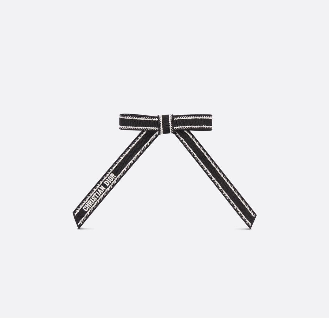 クリスチャンディオール Dior リボンバレッタ 黒 定価81,000円
