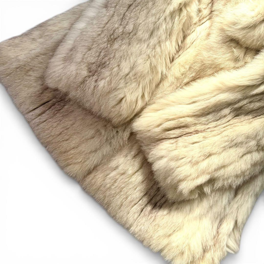 ボリューム◎EMBA ブルーフォックス　ファーコート　本毛皮　リアルファー