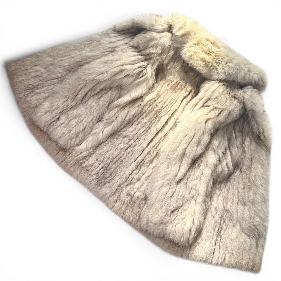 ボリューム◎EMBA ブルーフォックス　ファーコート　本毛皮　リアルファー