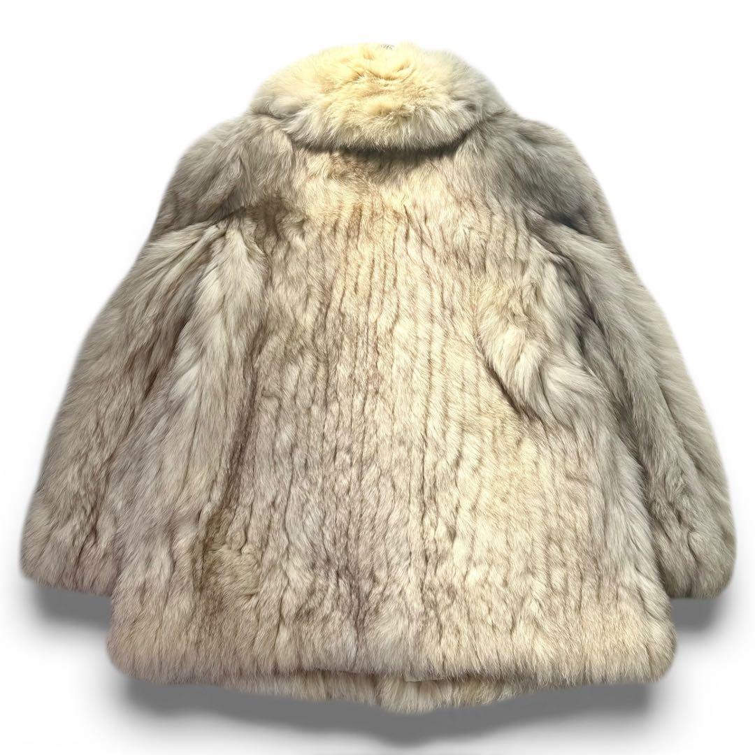 ボリューム◎EMBA ブルーフォックス　ファーコート　本毛皮　リアルファー