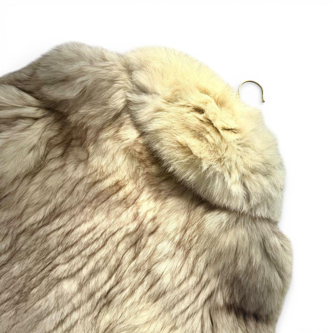 ボリューム◎EMBA ブルーフォックス　ファーコート　本毛皮　リアルファー