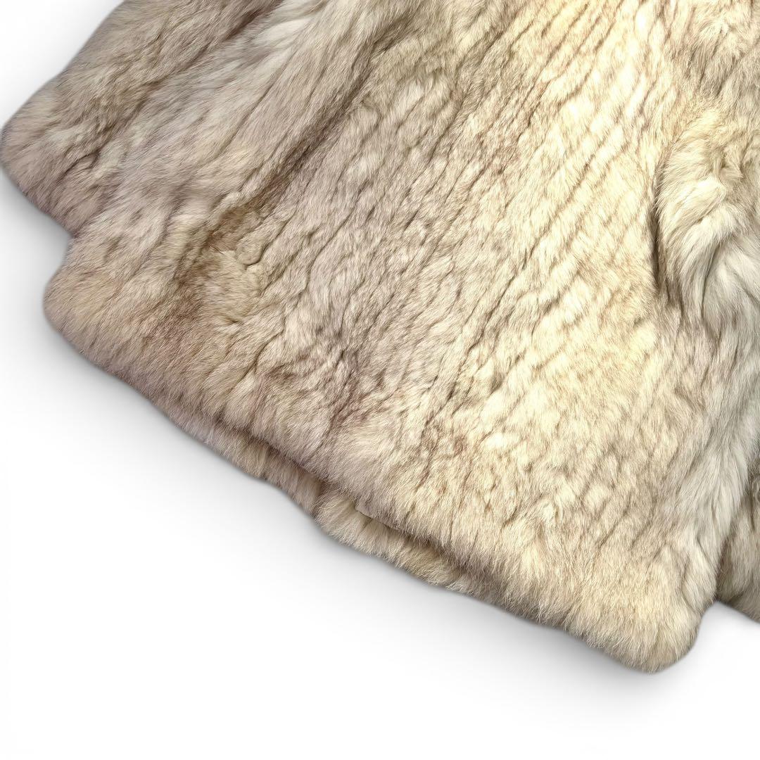 ボリューム◎EMBA ブルーフォックス　ファーコート　本毛皮　リアルファー