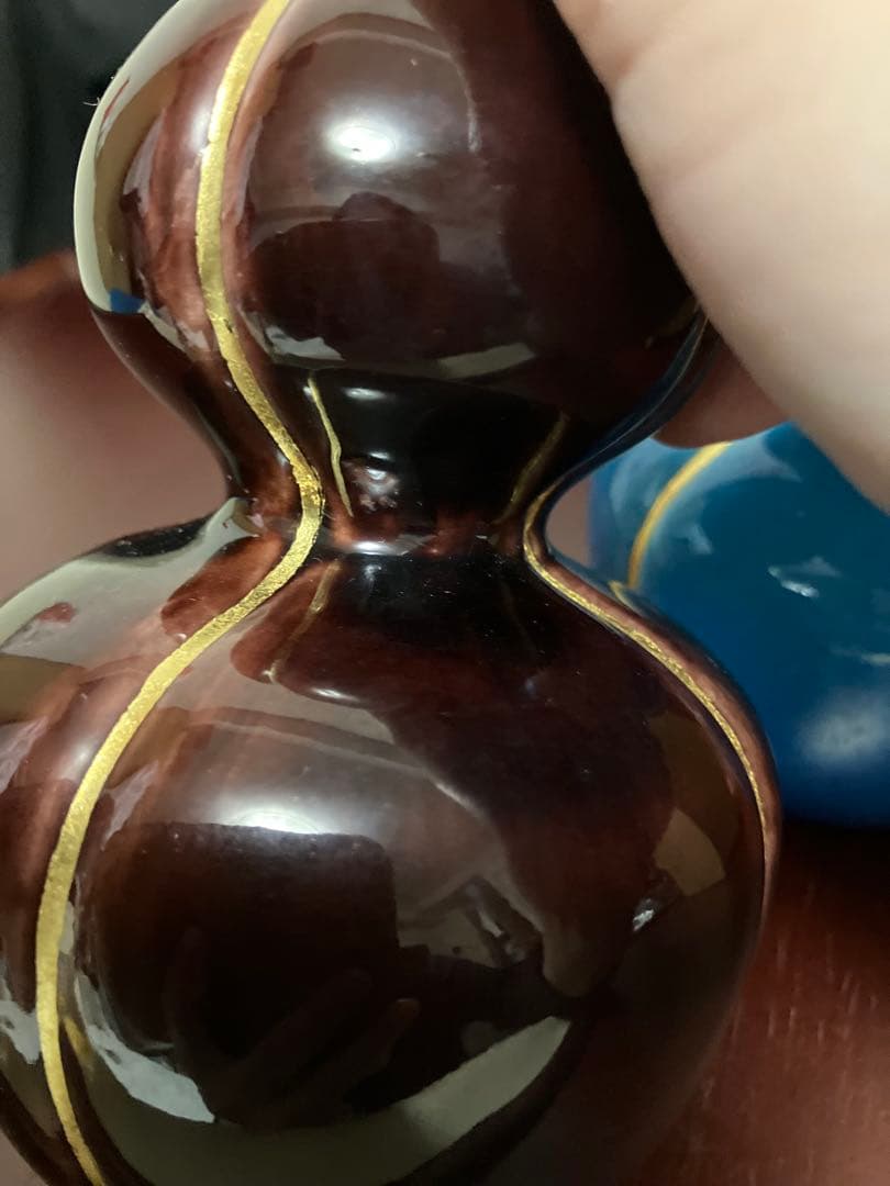 永楽善五郎　交趾瓢酒瓶一対