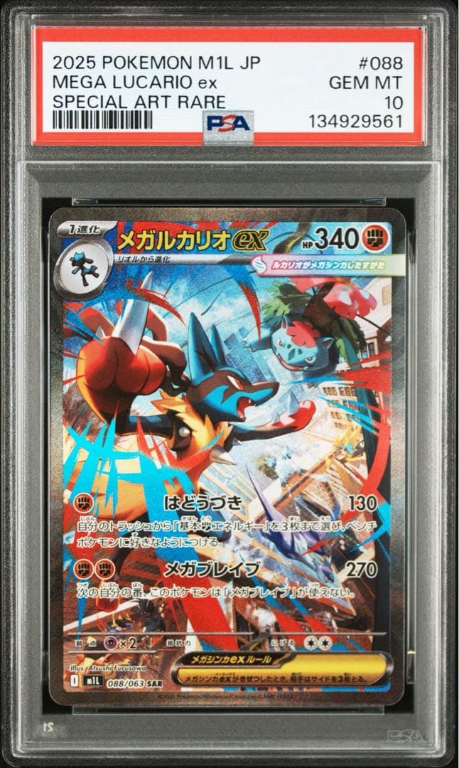 リオル　メガルカリオex SAR PSA10 連番