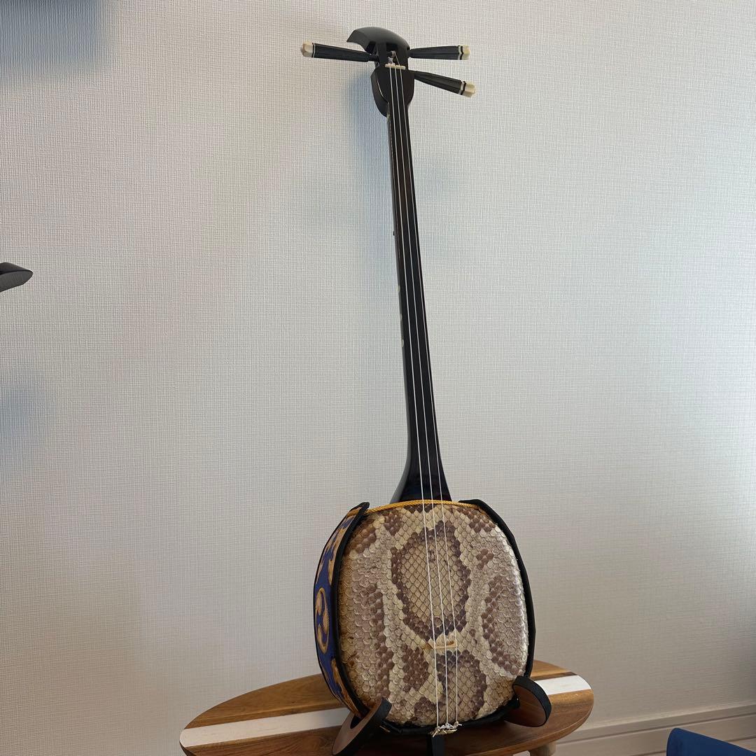 黒檀　真壁型　三線　強化張り　黒木