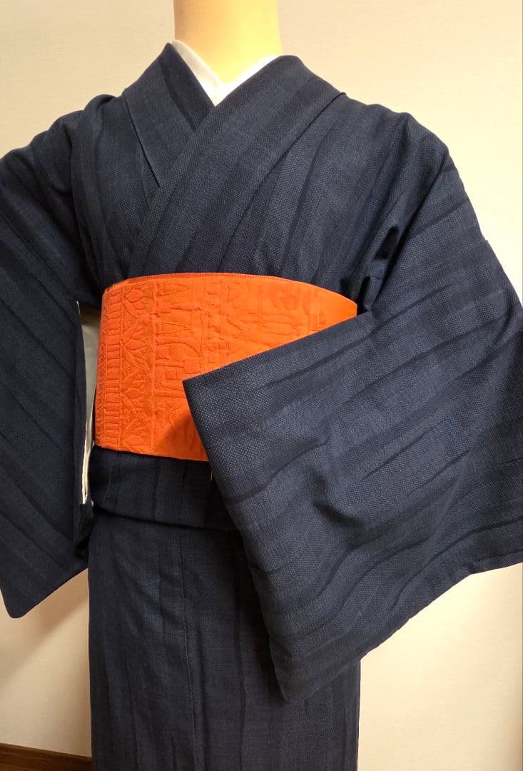 す*れ様 綿薩摩　藍染　永江明夫　本さつま　東郷織物謹製　7457