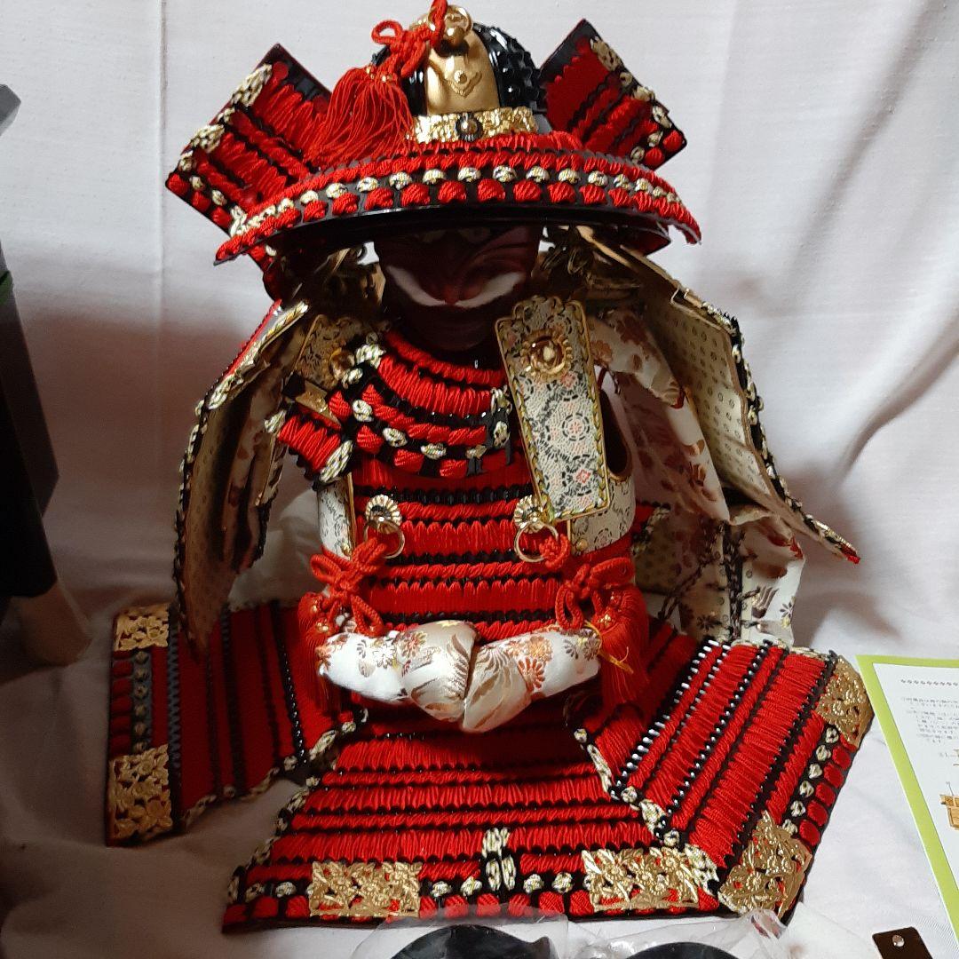 新品同様●上原玉鳳作●　高級品　兜飾り奈良15号大鎧●高級木製台付き●　五月人形